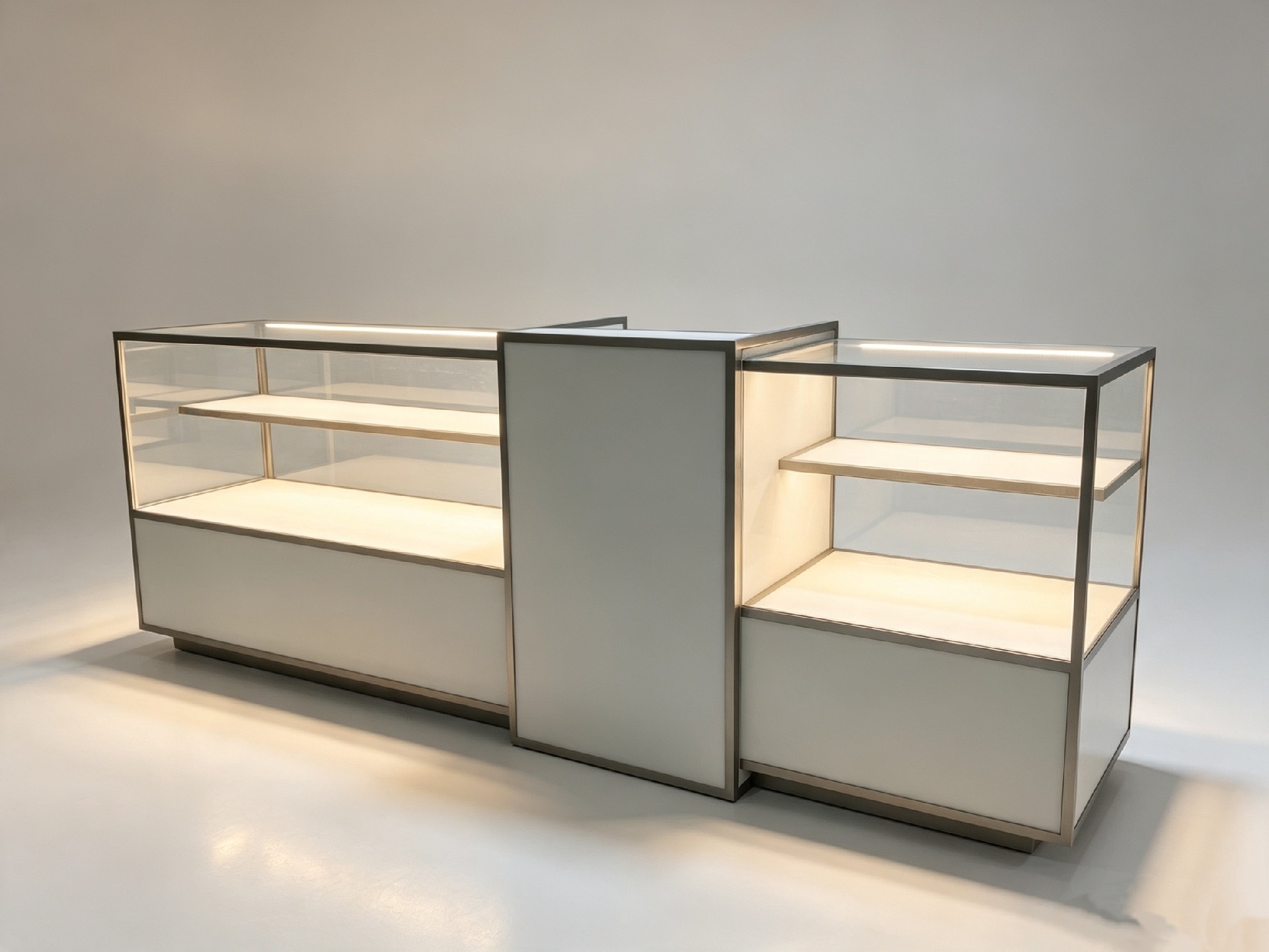 Custom Luxury Glass Display Counter for Retail Boutique