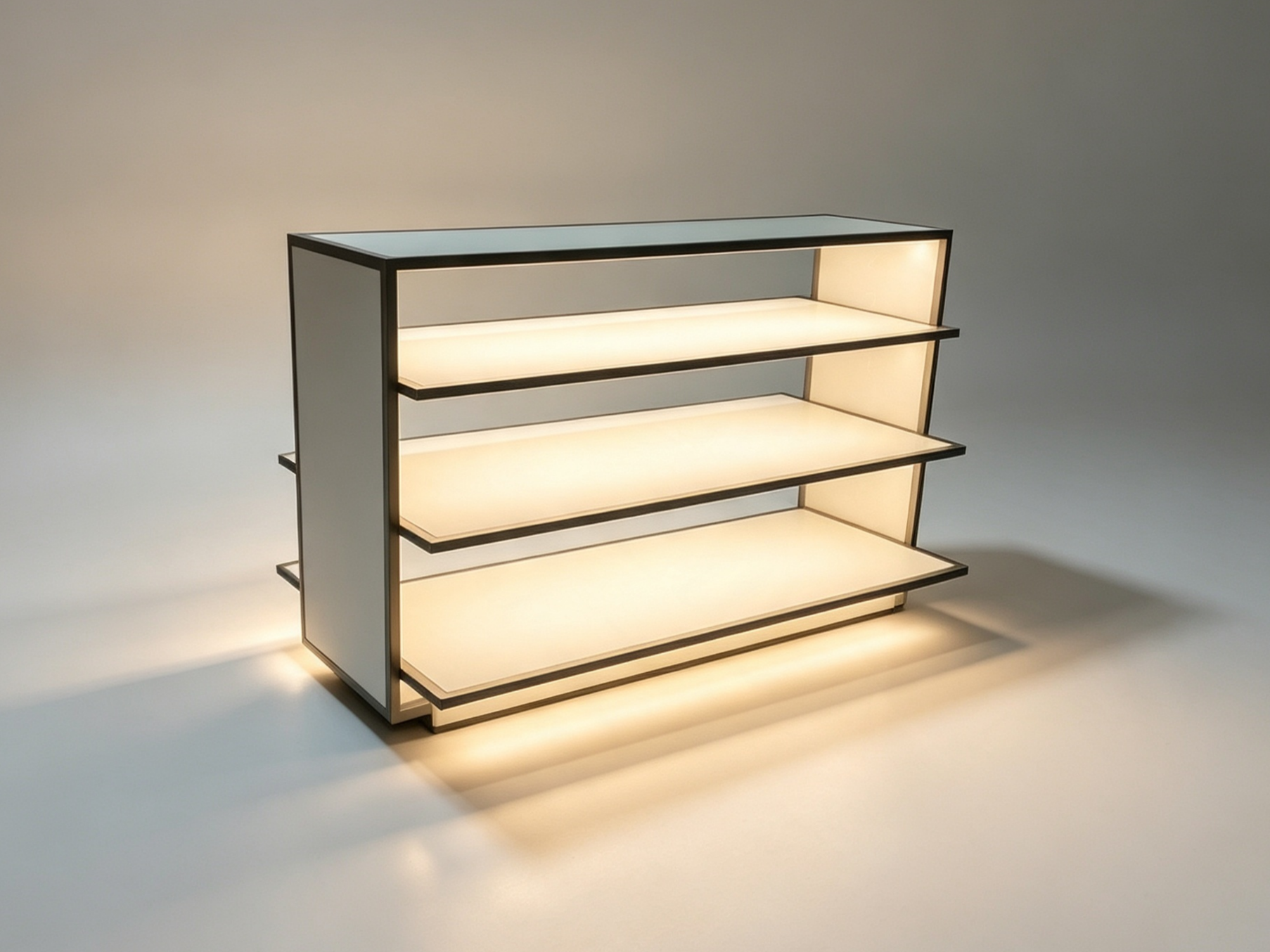 Custom Illuminated Multi-Tier Retail Display Shelving